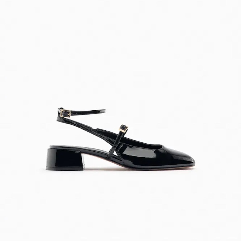 Mary Jane Slingback Block Heel Shoe